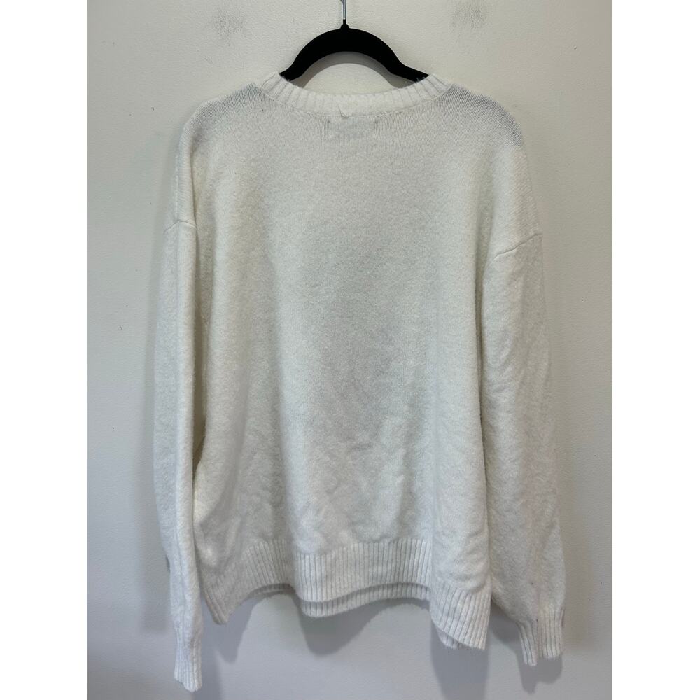Hollister graphic cat sweater womens M white crewneck NWT coquette preppy - Picture 4 of 5